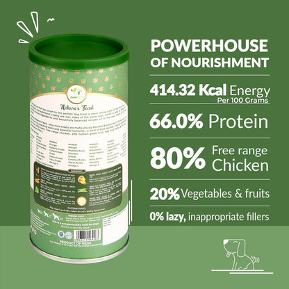 Pawfect Nature's Feast Freeze-Dried Chicken Treats with Asian Greens for Dogs - 80% Chicken, 20% Veggies & Fruits-100% Natural- Grain-Free- High Protein- Limited Ingredient Training Treat (50g/1.76oz)