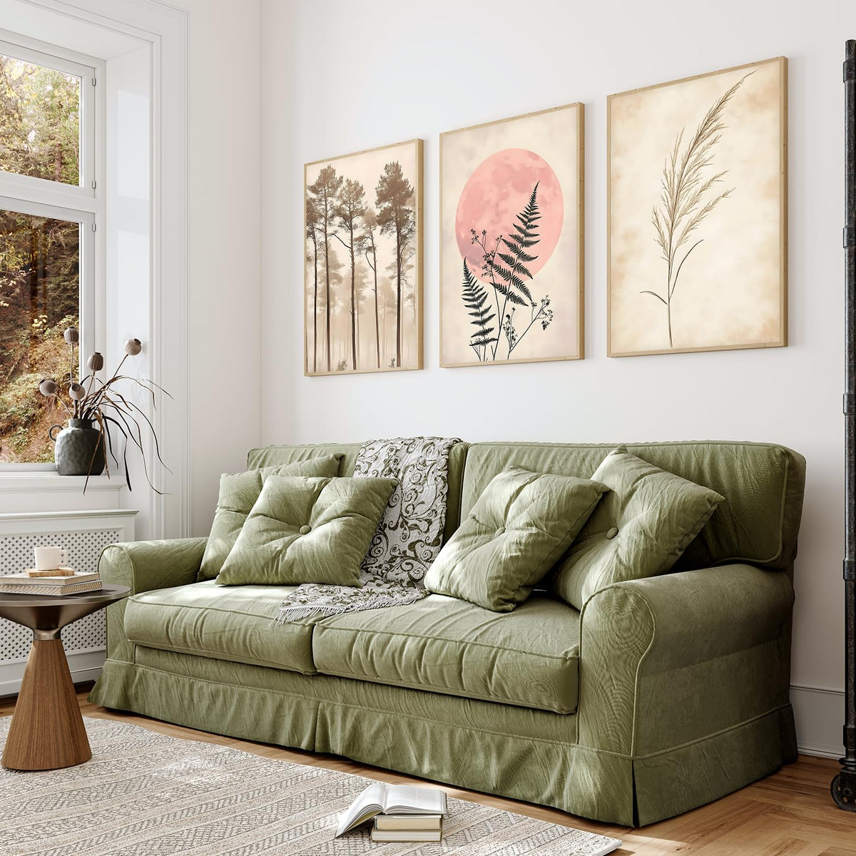Painting Boho Wall Art Home Decoration Paintings With Frame For Living Room Bed Room Hotel Wall Decor Digital Reprint Set of 3 (Boho 4, 13x19 inch)