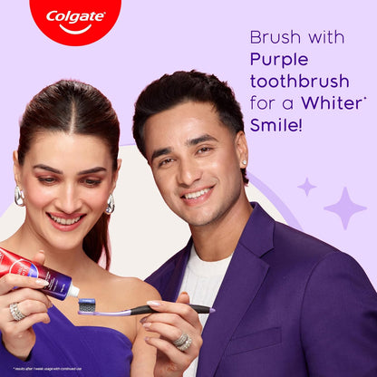 Colgate Visible White Purple Toothpaste 120g and Toothbrush (Pack of 2) Combo