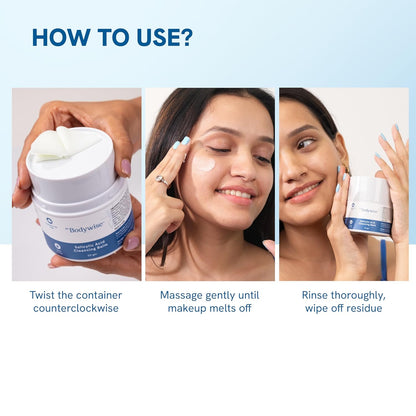 Be Bodywise Salicylic Acid Cleansing Balm 50g | For Makeup Removal & Oil Cleansing | Prevents Acne Formation | Gentle, Mess-Free & Hygienic