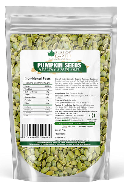 Bliss of Earth Pumpkin Seeds 200gm - Dehulled Pumpkin Seeds for Eating & Weight Management - Natural and Organic Superfood for Immunity Support and a Healthy Diet