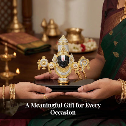 Dev Aastha 999 Silver Plated Balaji Idol | 4-Inch Lord Venkateswara Swamy Statue for Sacred Vastu Home Decor | Mandir Showpiece for Pooja Room & Ideal Devotional Gift