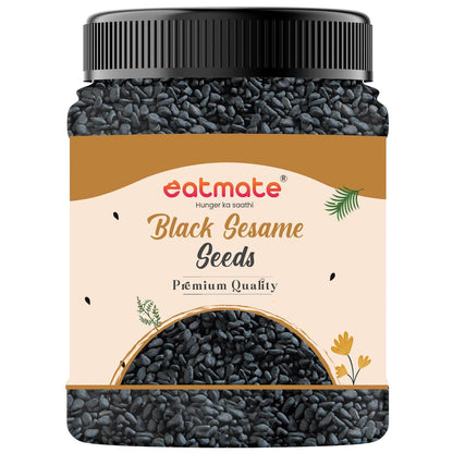 Eatmate Premium Black Sesame Seeds 250 g | Raw Kala Til Seeds for Eating, Cooking & Baking | Nutrient Rich Indian Spice | Pure Natural Black Til | High Calcium & Antioxidants Whole Sesame