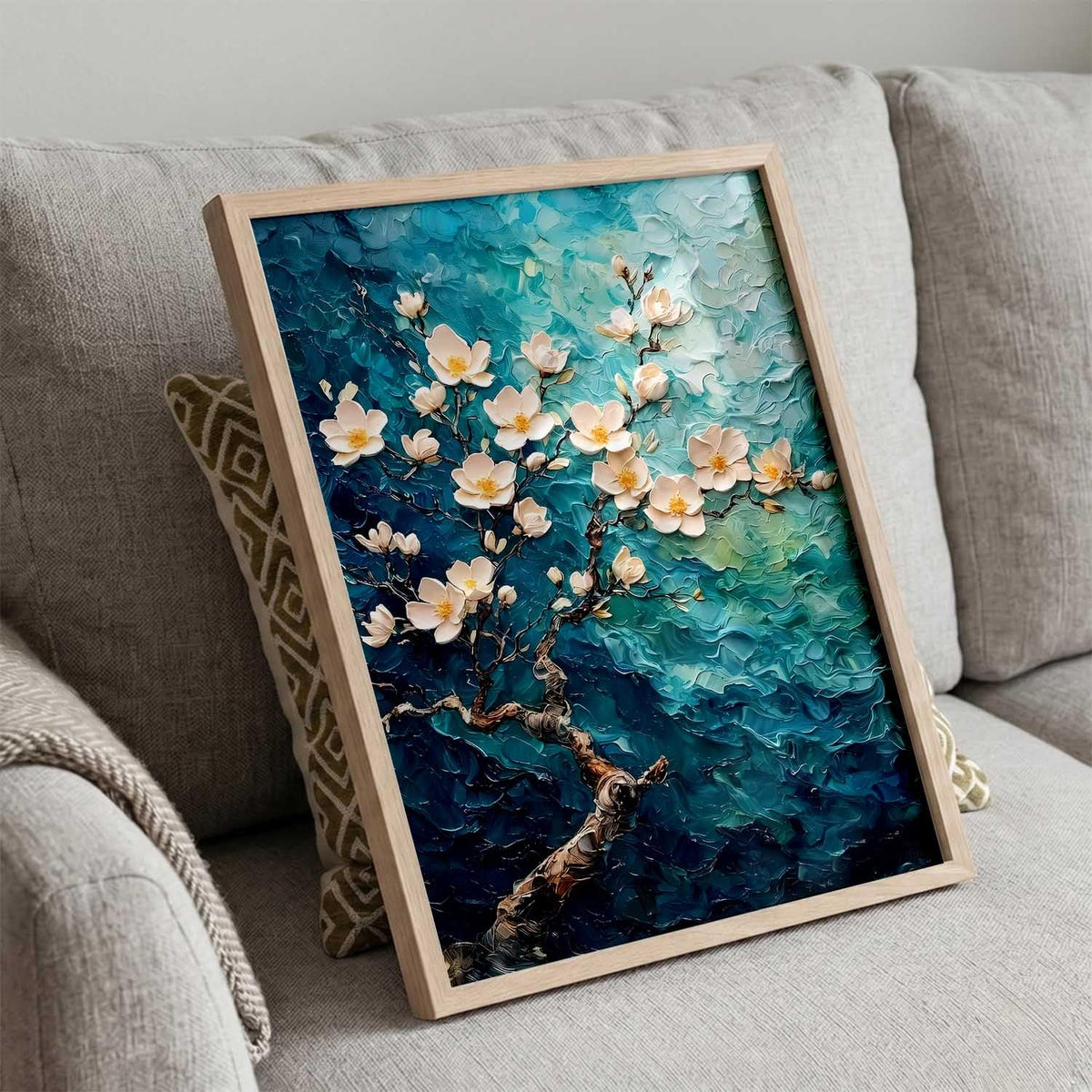 flower Wall Art Home Decoration | Aesthetic Floral Paintings With Frame For Living Room Bed Room Hotel Wall Decor Digital Reprint (13x17 inch)