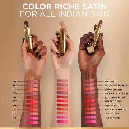 L’Oréal Paris Color Riche Satin Lipstick- 112 Paris Paris, 4.3 gm