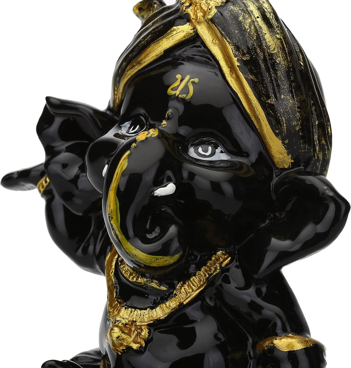 Black & Gold Ganesha Idol for Car Dashboard | Small Decorative Ganpati Statue for Home, Office & Temple | Lord Ganesha Showpiece for Gift & Spiritual Décor