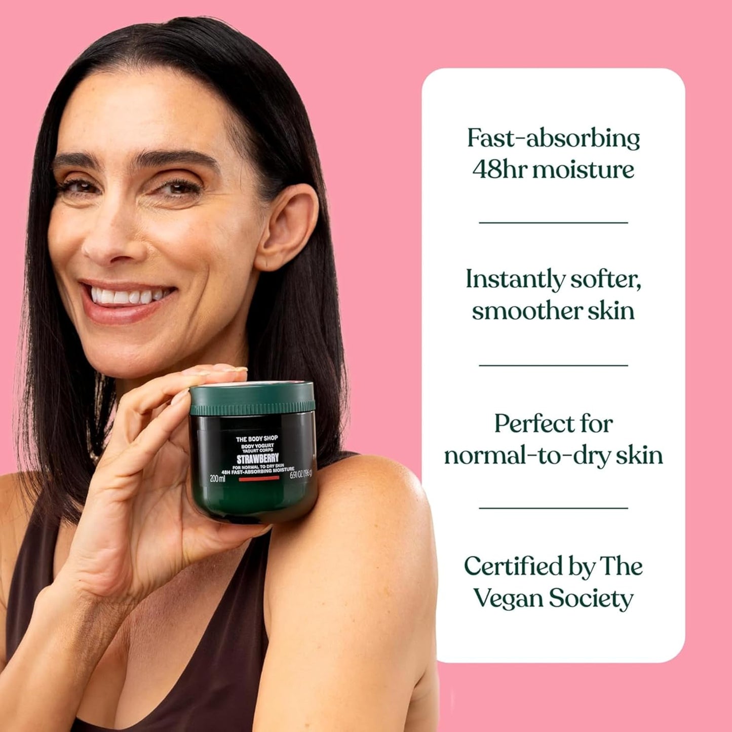 The Body Shop Strawberry Vegan Body Yogurt for Normal to Dry Skin 200ml