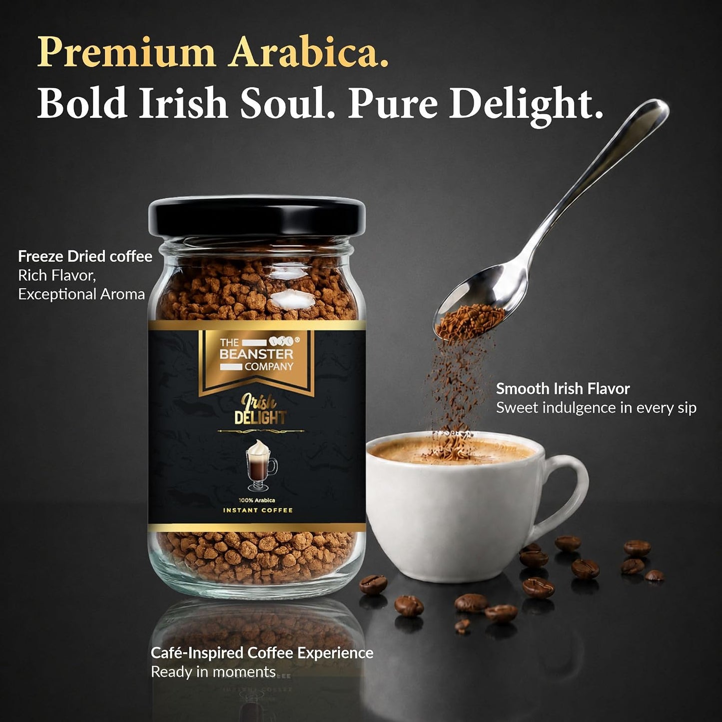 The Beanster Company 100% Arabica Irish Delight Instant Coffee, 50g