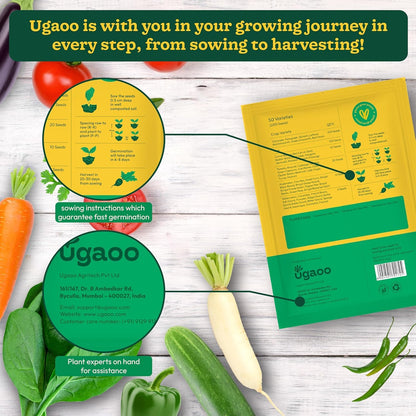 UGAOO Vegetable Seed Vault Kit – 50 Varieties, 2255+ Non-GMO Vegetable Seeds for Home Garden & Survival Gardening