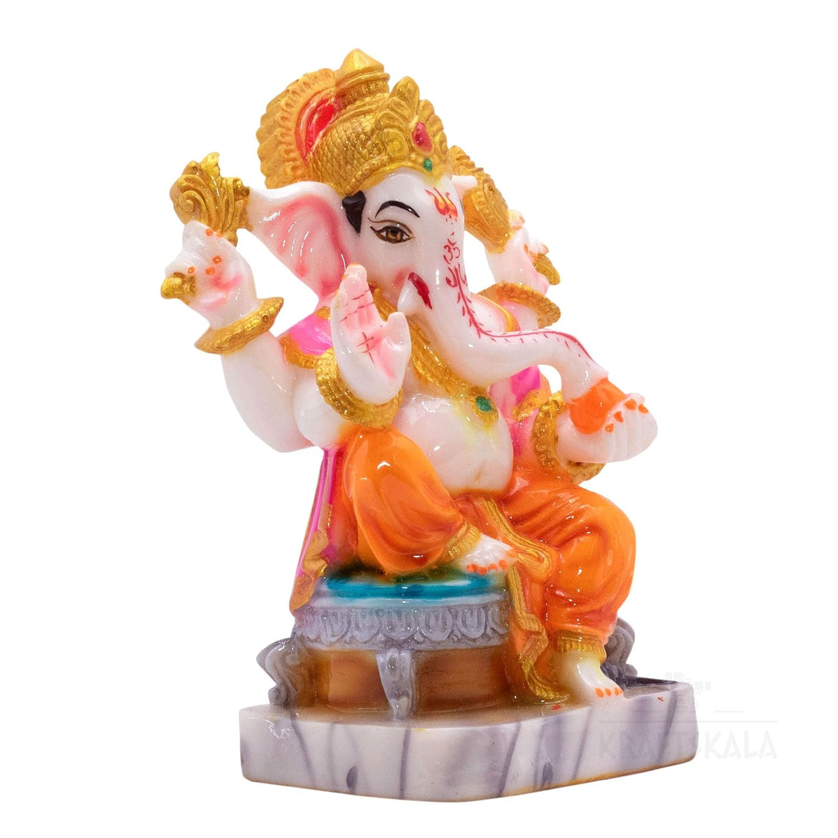 Ganesha Ganpati Murti Vinayak 6 inch Marble Dust Statue for Home Mandir, Living Room Decor, Office Desk, Gifting on Grih Pravesh, Auspicious Showpiece (Statue 1)