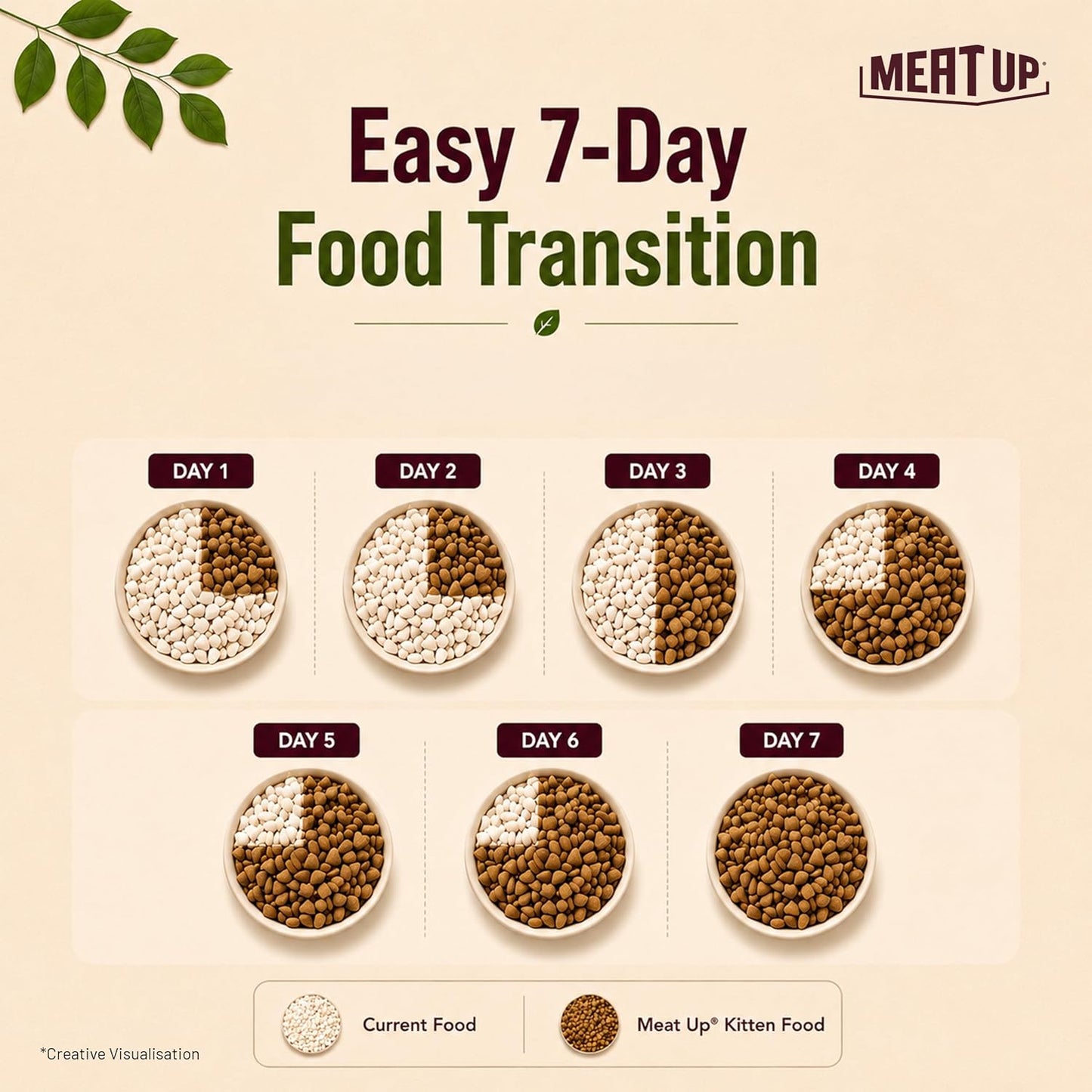 Meat Up Kitten Dry Cat Food (Up to 12 Months) 1.2kg Pack | Ocean Fish Flavour | Complete Nutrition | Taurine for Heart