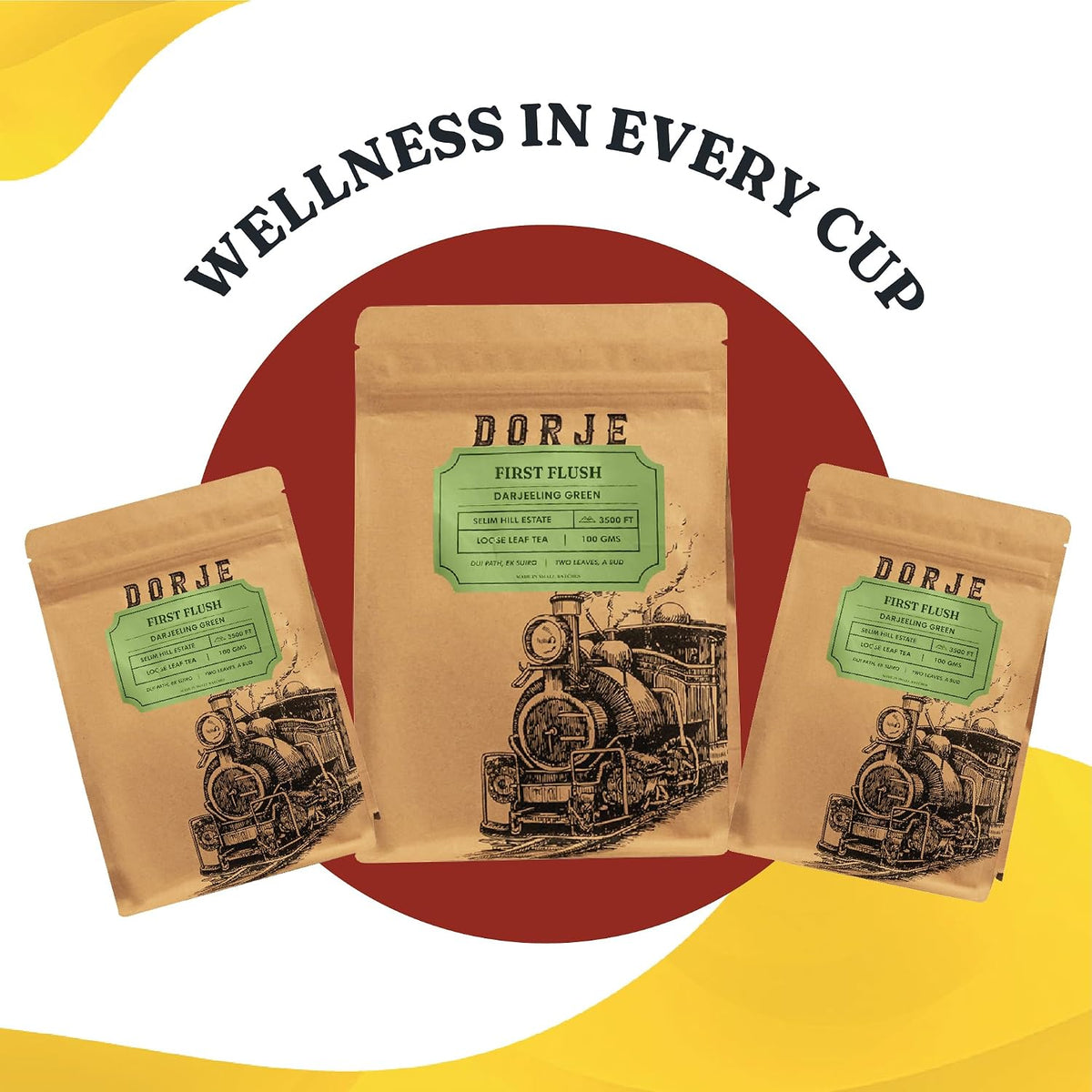 Dorje Teas First Flush Darjeeling Green Tea | 100g (Pack of 1) | Selim Hill Estate | Sweet & Floral Spring Flavour | 100% Organic Single Estate Whole Leaf | No Dust or Fannings | 40 Cups