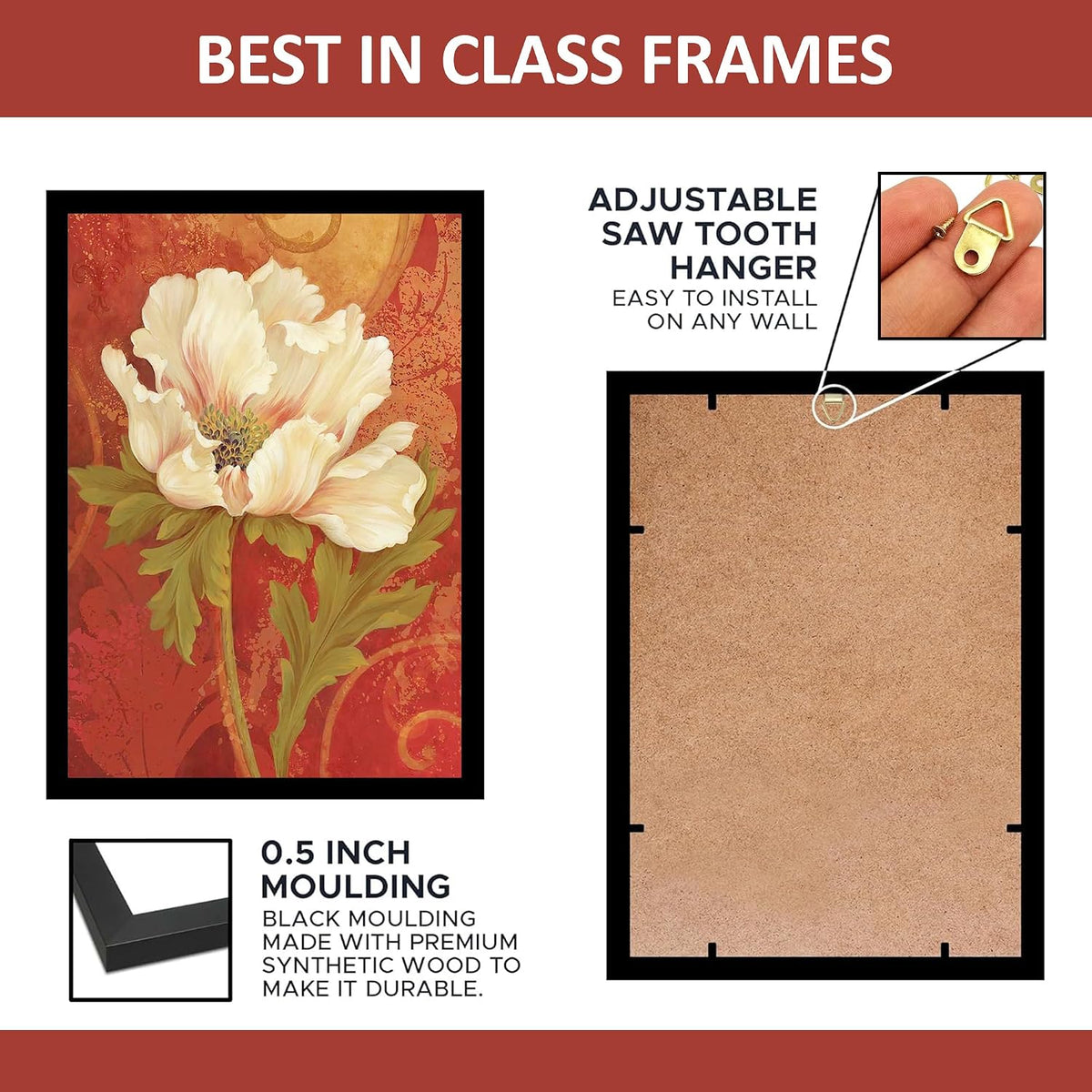 Wall Painting Frames For decor, Pictures Frame For Living Room, Home Decoration, Bedroom, Set of 3, 1pc- 23 x 30 cm, 2pc- 12.5 x 30 cm (Design 6)