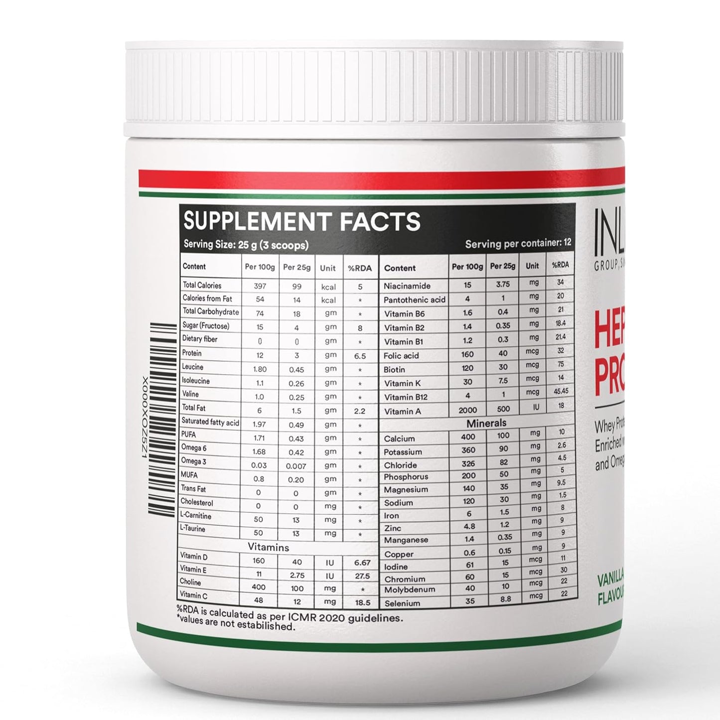 INLIFE Hepstan Liver Care Supplement | Whey Protein Powder with Vitamins Minerals & BCAAs | Nutraceutical for Men and Women – 300g (Vanilla)