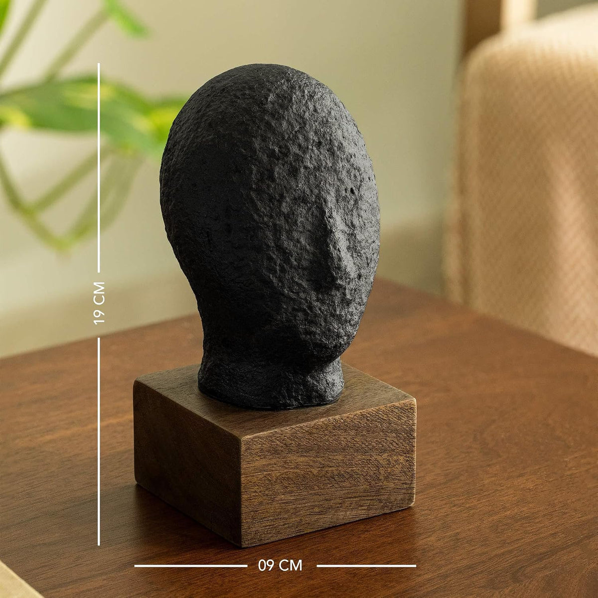 Ellementry Calm Face Ecomix Sculpture 19 cm Tall, Home Décor Showpiece Figurine for Living Room & Office, Modern Asthetic Tabletop Decorative Accent, Unique Gift Item for Shelf Decoration