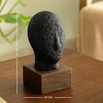 Ellementry Calm Face Ecomix Sculpture 19 cm Tall, Home Décor Showpiece Figurine for Living Room & Office, Modern Asthetic Tabletop Decorative Accent, Unique Gift Item for Shelf Decoration