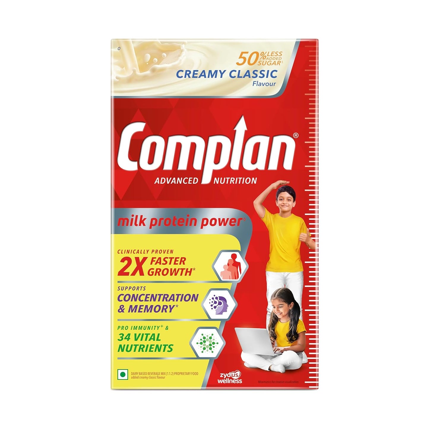 Complan Nutrition Drink Powder for Children, Creamy Classic Flavour, 1 Kilogram Carton | Nutrition drink for kids with protein & 34 vital nutrients