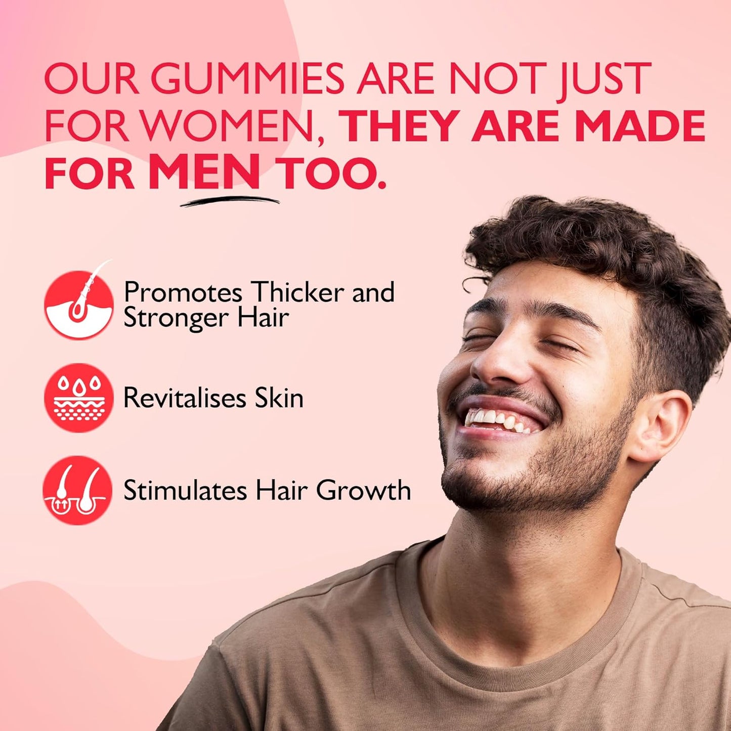Siens By Dabur Hair, Skin & Nails (3 in 1 Gummies) - 30 pieces | Enriched with Biotin, DHT Blocker, Plant Extracts, Vitamins & Minerals | Brightens Skin, Control Hairfall, Strengthens Hair & Nails