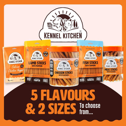 Kennel Kitchen Soft Baked Lamb with Pumpkin Sticks Treats for Dogs, 100g (Pack of 1) | Soft Dog Chew Sticks | Dog Treats for Adult Dogs and Puppies
