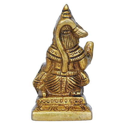 Golden Brass Hanuman Ji Murti Statue | Blessing Lord Hanuman Idol for Home Temple Pooja Mandir Car Dashboard | Gift for Housewarming Birthday