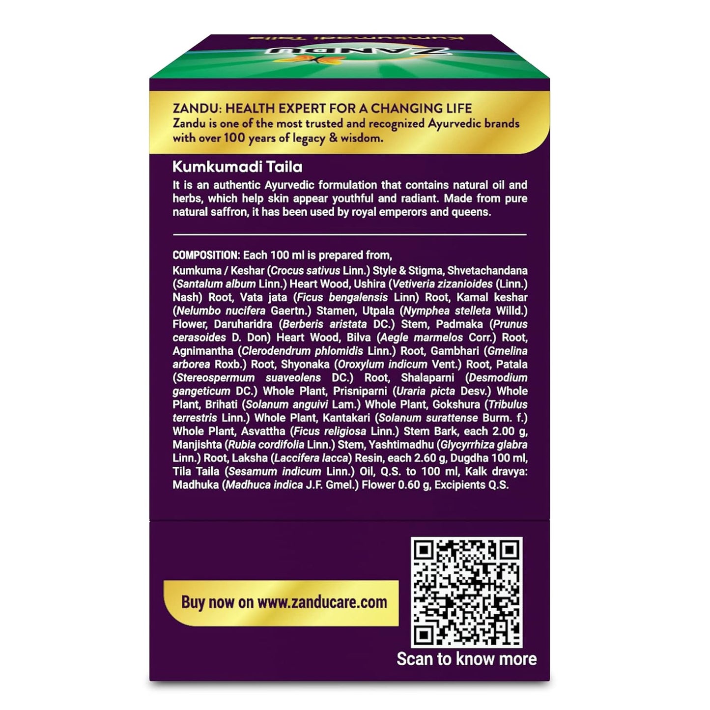 Zandu Kumkumadi Taila (30ml): Ayurvedic Face Oil for Glowing Skin | Skin Brightening Serum with Saffron & 25 Potent Herbs | Helps Improve Skin Radiance | Helps Reduce Acne, Pimples | Both Men & Women