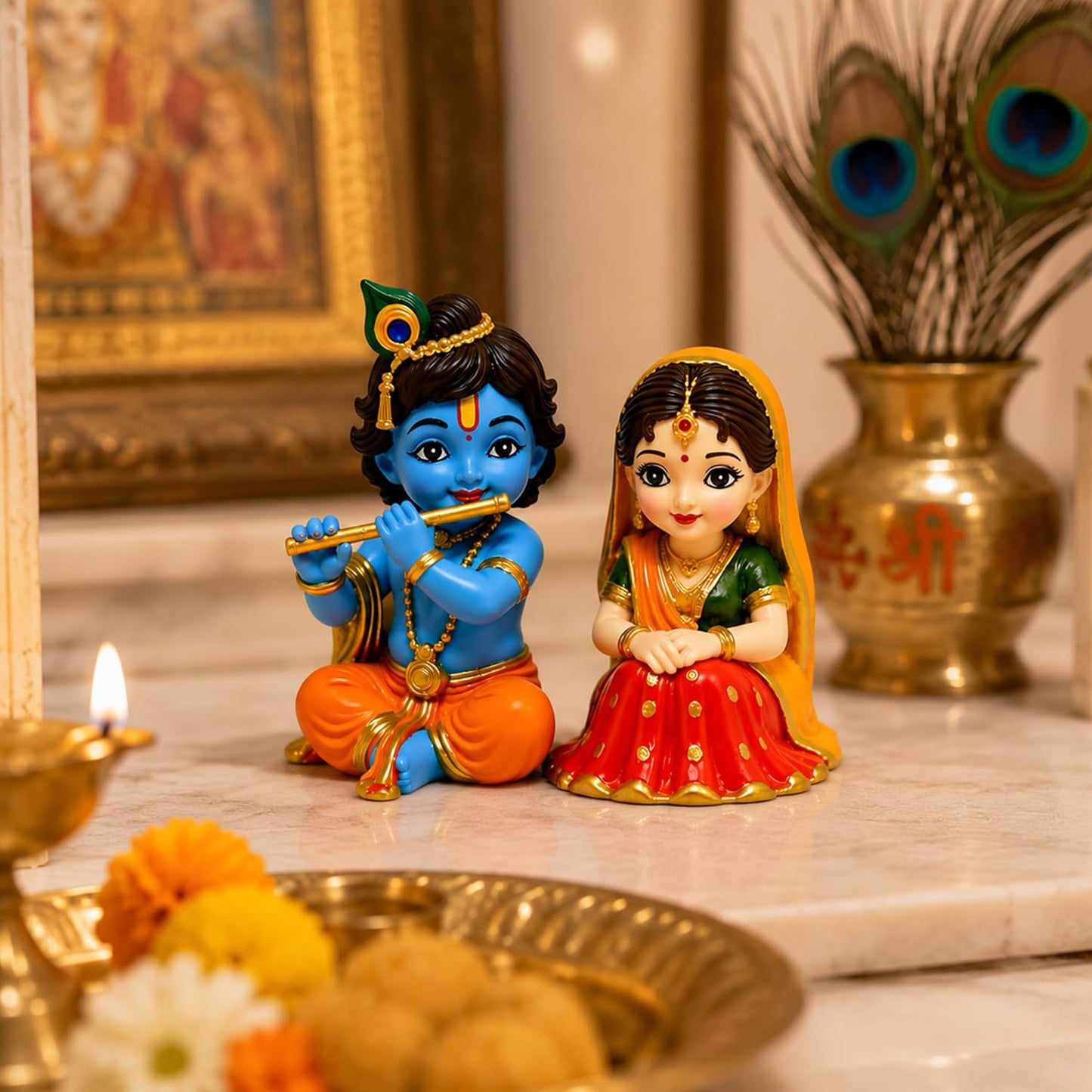 UNOVATE Radha Krishna Idol for Gift | Car Dashboard | Radha Krishna Murti
