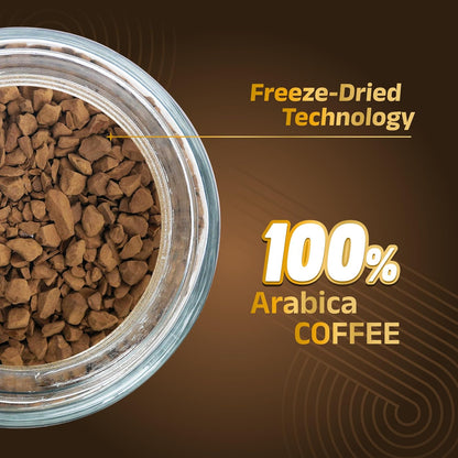 CAFFIA Original Classic 100% Arabica Instant Coffee | Freeze Dried Coffee Powder - 50g | Make Cafe Style Hot or Cold Coffee, Black Coffee, Cappuccino, Latte at Home | Rich & Smooth Taste