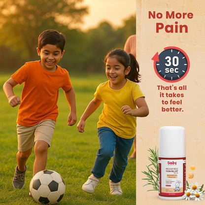 BabyOrgano Ayurvedic Pain Relief Roll On for Babies 3+ Months | With Shallaki, Chamomile & Tea Tree Oil | Soothes Muscle & Joint Pain | Pediatrician & Dermatologically Tested | Paraben-Free | 40ml