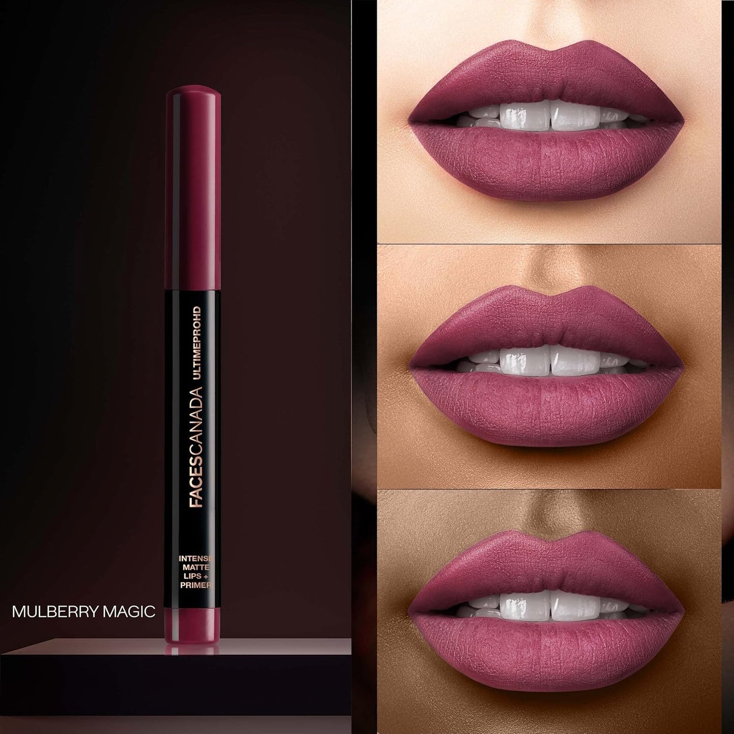 FACESCANADA Ultime Pro Hd Intense Matte Lipstick + Primer - Mulberry Magic (Plum), 1.4G | 9Hr Long Stay | Flawless Hd Matte Finish | Intense Color | Lightweight | Smooth Glide | Primer Infused
