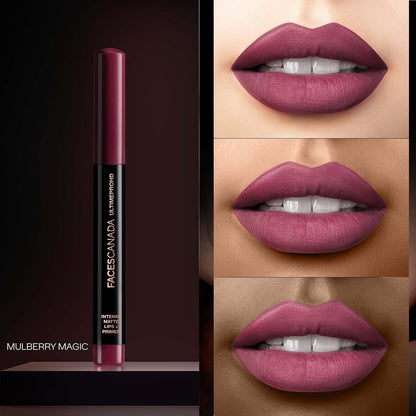 FACESCANADA Ultime Pro Hd Intense Matte Lipstick + Primer - Mulberry Magic (Plum), 1.4G | 9Hr Long Stay | Flawless Hd Matte Finish | Intense Color | Lightweight | Smooth Glide | Primer Infused