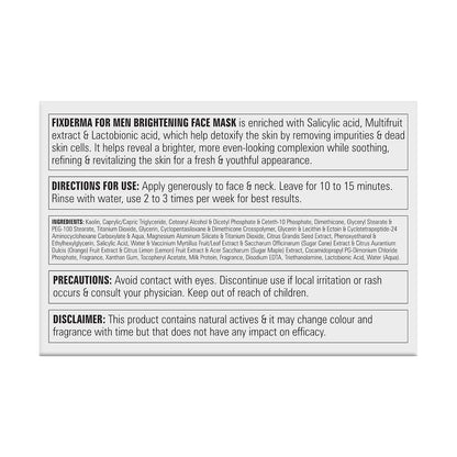 Fixderma Brightening Face Mask for Men | Clay Mask For Blackheads - 100g