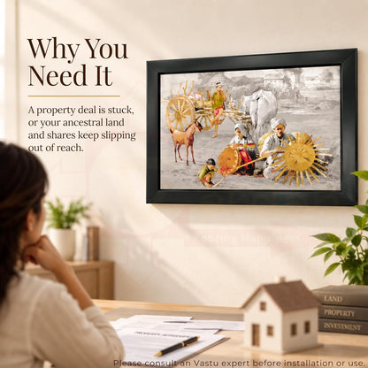 Village Scenery Painting With Frame | Natural Paintings for Living Room | Size 33 x 23 cm | Wall Scenery for Bedroom, Office, Home Decor |
