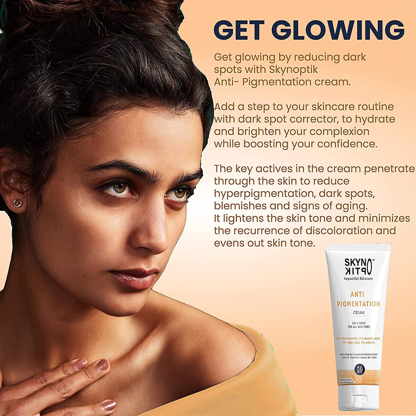 Anti Pigmentation Cream || Hyperpigmentation & Dark Spot Treatment with 2% Niacinamide, Azelaic Acid, Kojic Acid & Arbutin | Dark Spot Corrector for Women & Men (30g)