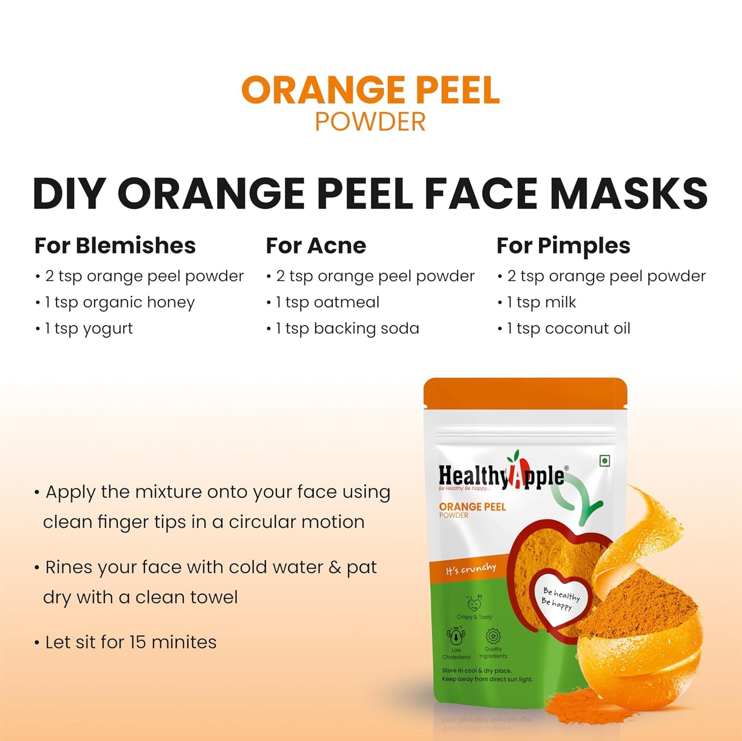 Healthy Apple Orange peel powder 100Gm