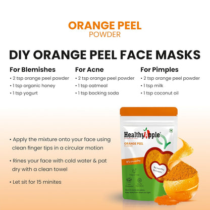 Healthy Apple Orange Peel Powder 250Gm for Skin Care, Hair Conditioning, Anti-Aging Mask, Source of Vitamin C