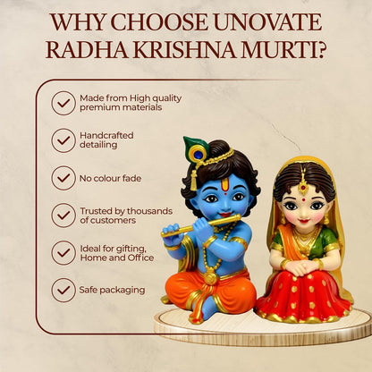 UNOVATE Radha Krishna Idol for Gift | Car Dashboard | Radha Krishna Murti