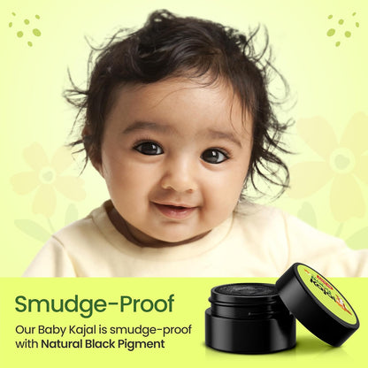 LuvLap 100% Natural Baby Kajal 5g, with Pure Cow Ghee, Cocoa Butter, Coconut Oil, Sweet Amond & Castor Oil, Soothes & Nourishes Eyes of New Born & Kids, Irritation-free, Dermatologically Tested