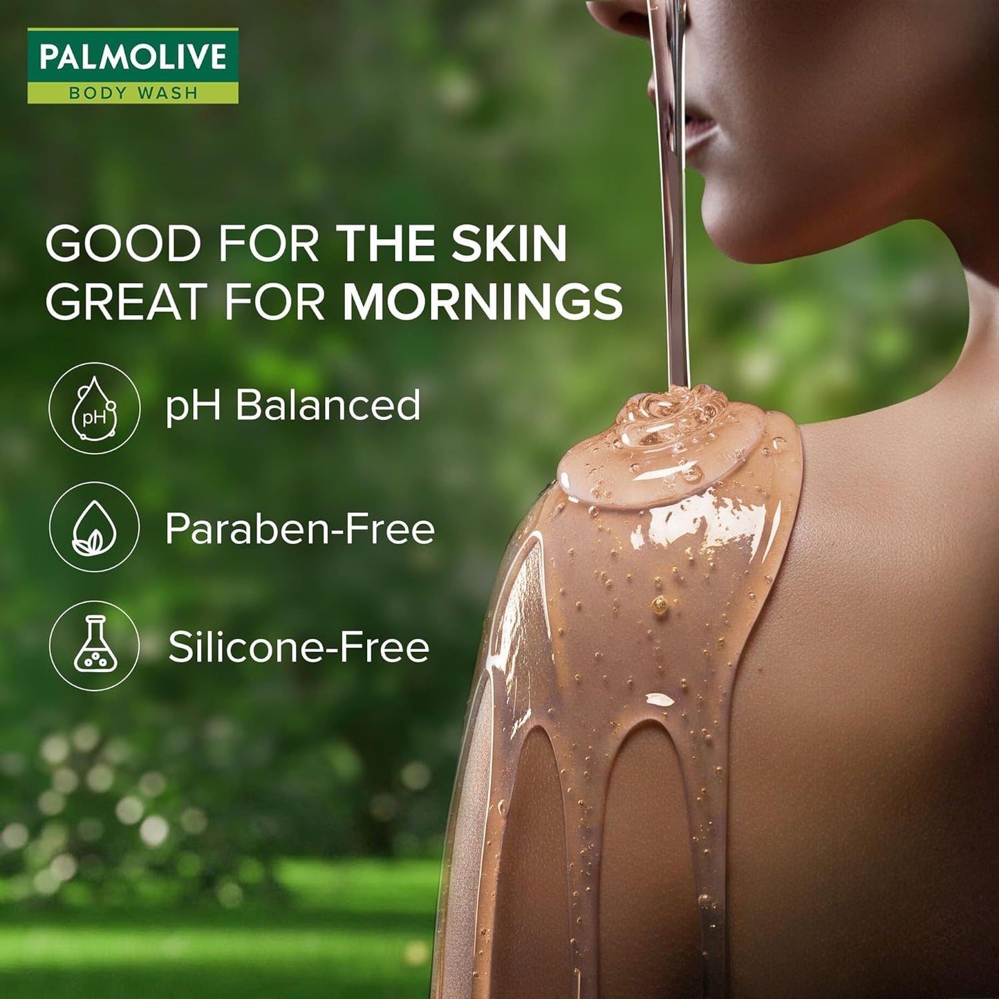 Palmolive Mindful Awake Body Wash, 750ml Shower Gel Single Pump Bottle, 100% Natural Orange & Hibiscus Extracts, pH Balanced Bodywash, Free of Parabens & Silicones