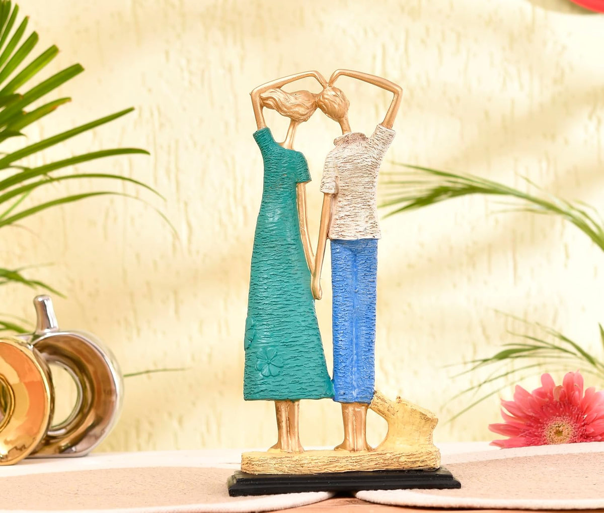 Graceful Dancing Couple Figurine | Resin Home Decor Accent | Unique Art Piece for Living Room, Dining Room, or Entryway | Elegant and Dynamic Design | Perfect Wedding