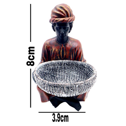 Men with Basket Showpiece for Home Decor & Office Decor | Man Idol Figurine (Men with Basket)