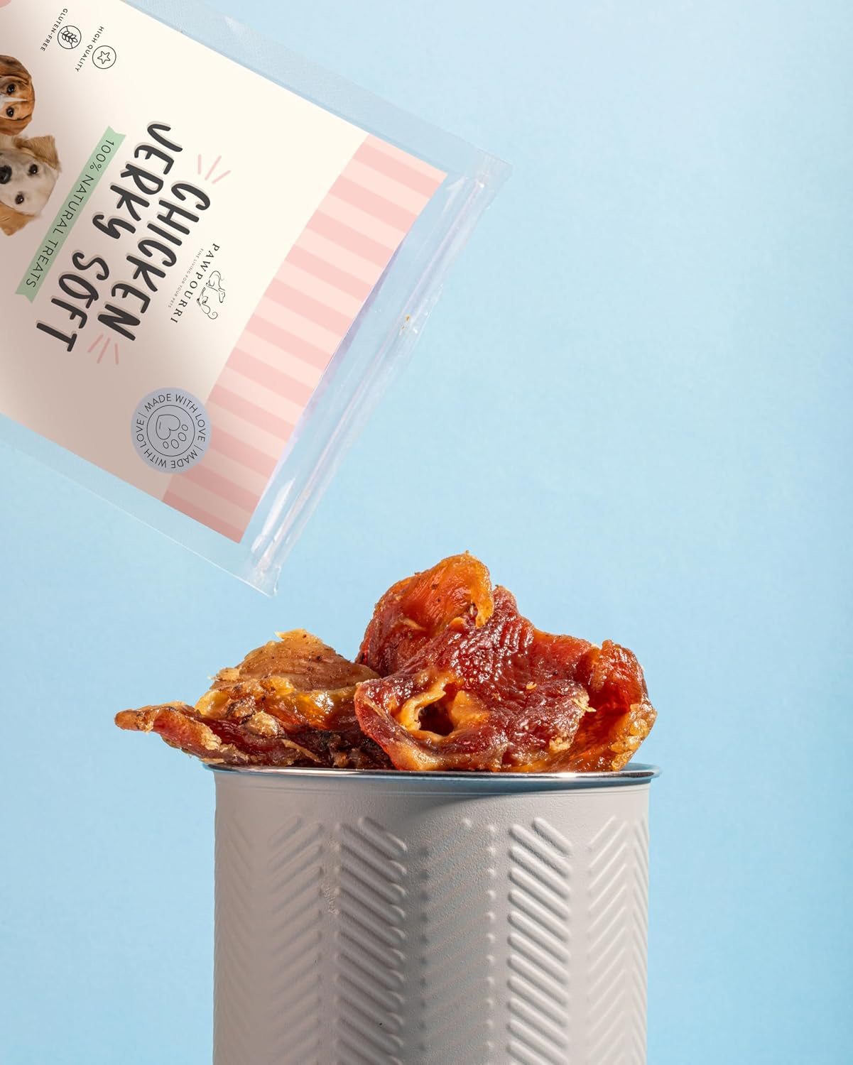 PAWPOURRI Made with 100% Natural Chicken JerkySoft Treats Suitable for All Sized Dogs & Breeds (Chicken Jerky Soft)