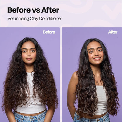 MANETAIN Volumising Clay Conditioner 200gm for Curly & Wavy Hair | Oil Control & Detoxifying Formula for Frizzy Hair with Manicouagan Clay & BIOVOLUME™ | Lightweight, CG-Friendly Hair Conditioner