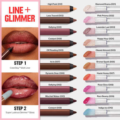 REVLON Super Lustrous Glimmer Gloss, Non-Sticky Lip Gloss, High-Shine Finish, Plant-Based Glitter, 005 Glazed Almond, 3.8 ml