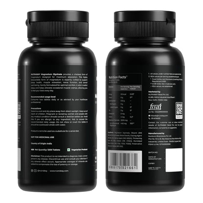 NUTRABAY Magnesium Glycinate 2000mg Per Serving | High Absorbing Chelated Form For Deep Sleep, Muscle Soreness & Brain Function | For Men & Women | 120 Tablets