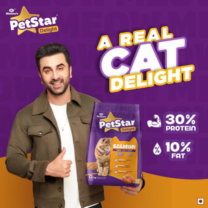 Mankind PetStar Kitten Cat Food Salmon Flavour (1 Kg) | Complete & Balanced Nutrition for Healthy Growth, Urinary, Immune & Digestive Support