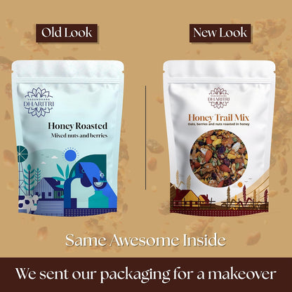 VASUNDHARA DHARITRI Honey Roasted Nuts & Berries Trail Mix, 250g | Premium Mix of Nuts, Berries, Seeds & Oats, Protein & Fiber-Rich Snack, Boosts Energy & Immunity, No Preservatives