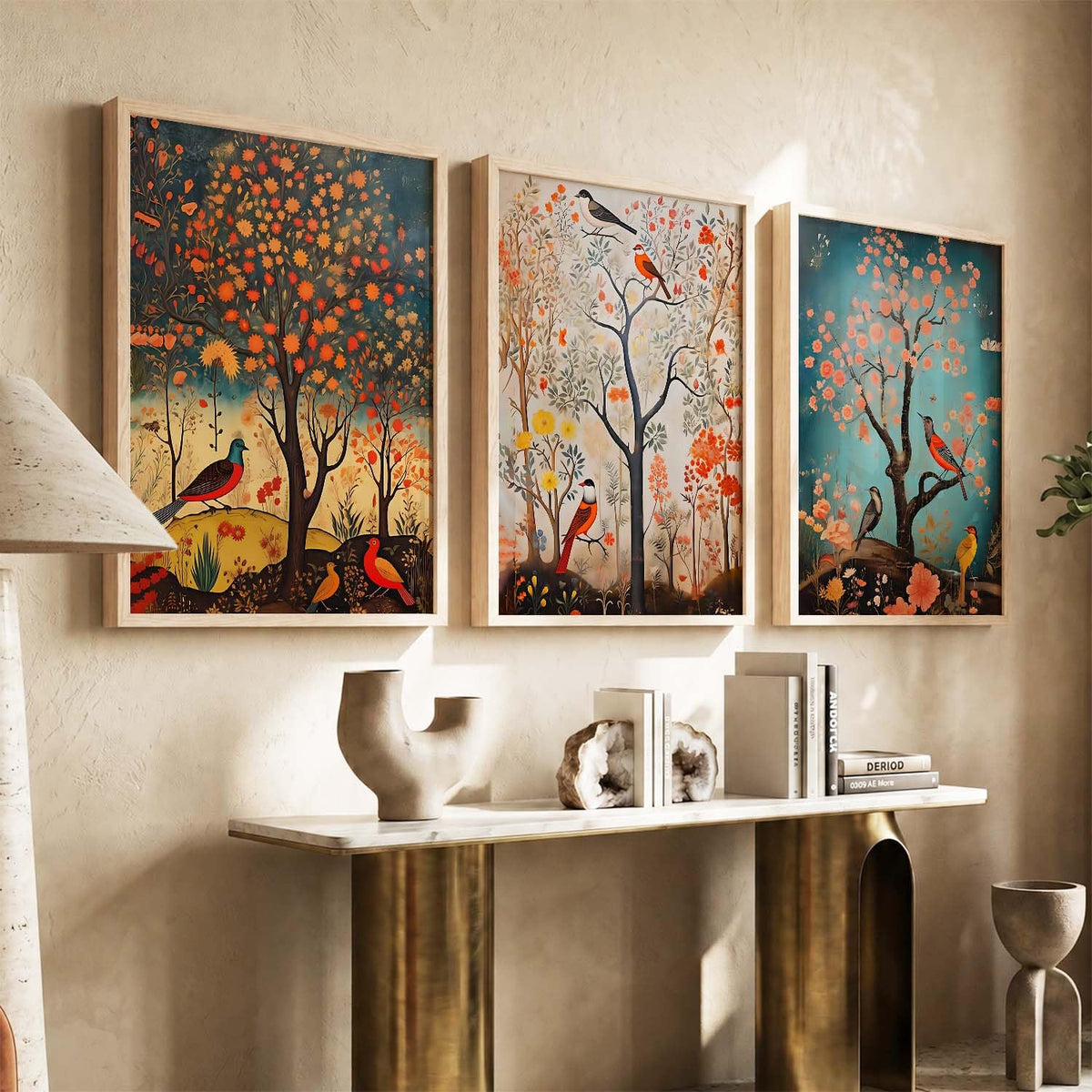 Premium Digital Painting with Frame for Home Decor - Painting for Living Room Bedroom Office Room Decor - Painting for Wall Decoration - Pack of 3 (Modern Art Painting, Design01, 10X13 inch)