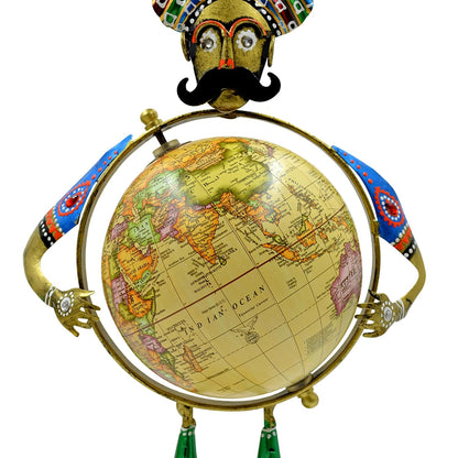 Home and Office Decorative Globe Metal Rajasthani Home Decor Items for Living Room Show Piece, Decor and Gift for Living room, Bedroom, Showcase, Office Desk, Interior