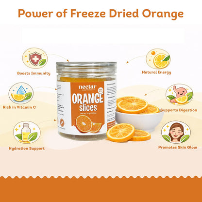 Freeze Dried Orange Slices – 30g Jar Pack of 1 | 100% Natural Crispy Fruit Snack | No Added Sugar | Healthy & Lightweight |