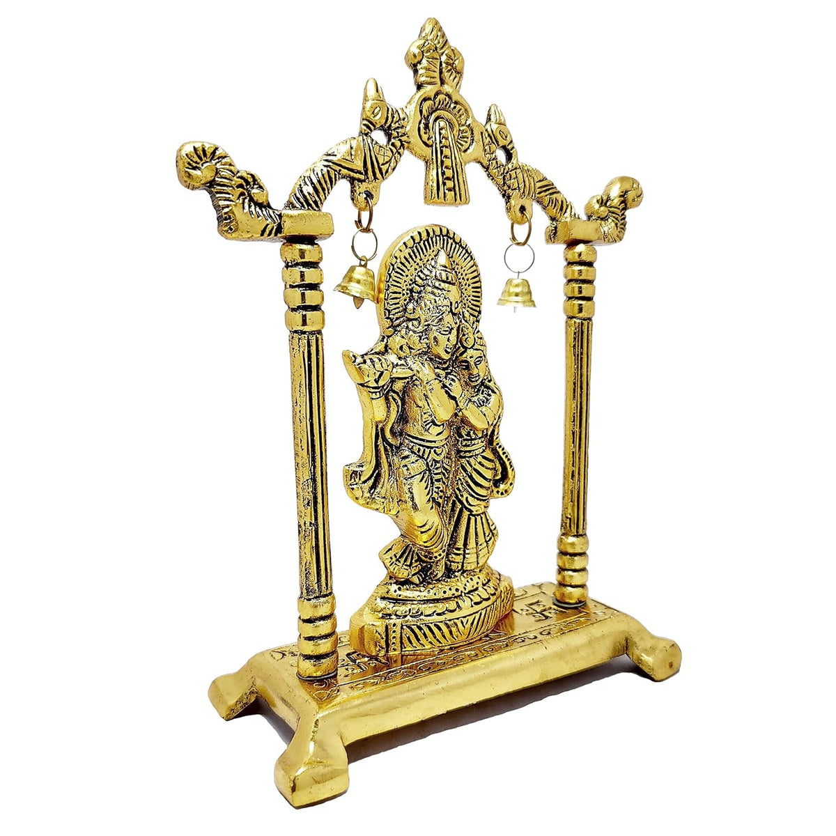 KridayKraft Metal Radha Krishna Statue Gold Plated Decor Your Home,Office & Radha Krishna Murti Idol Showpiece Figurines,Religious Krishna Idol Gift Article...